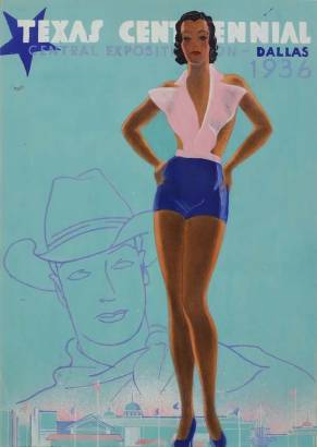 Poster Study for Texas Centennial Central Exposition-Dallas, 1936