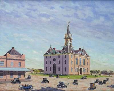 First National Bank, Jack County Courthouse by John Erwin - Auction record, sale price, and art valuation. Compare with similar artists and explore comparable artworks.