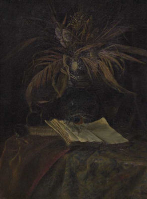 Still Life with Book and Feather