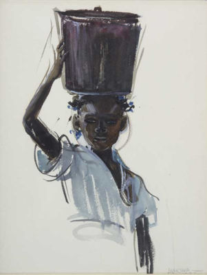 Haitian Girl with Bucket