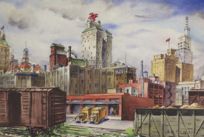 Sample artwork by Robin Artine Smith (1903 - 1991/92), known for town-landscape, still life painting, design - View similar artists and auction records