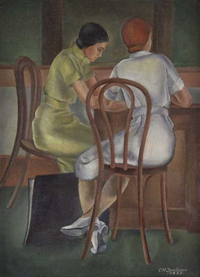 Two Girls, 1933 by Coreen Spellman - Auction record, sale price, and art valuation. Compare with similar artists and explore comparable artworks.