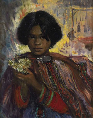 Peruvian Girl with Flowers, 1952