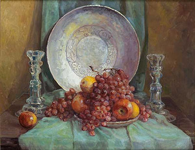 Still Life with Charger by Adele Laure Brunet - Auction record, sale price, and art valuation. Compare with similar artists and explore comparable artworks.