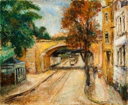 Leipziger Straßenszene mit Tram.