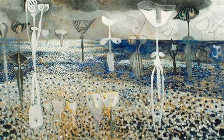 Untitled (Abstrakte Figuren am Meer)