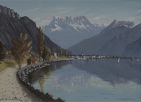 "Vue sur Villeneuve" by Eugene Devaud de Madelin - Auction record, sale price, and art valuation. Compare with similar artists and explore comparable artworks.