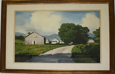 Summer Country Road with Farm