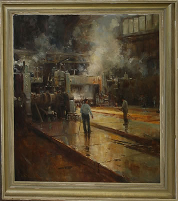 Industrial scene-glass factory