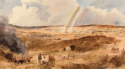End of the rainbow, golden square, Bendigo by George Rowe - Auction record, sale price, and art valuation. Compare with similar artists and explore comparable artworks.