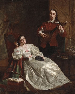 Portrait of Robert Dowling: Mary Queen of Scots with Rizzio (Self Portrait)