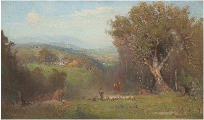 Herding the Sheep by Robert Edgar Taylor Ghee - Auction record, sale price, and art valuation. Compare with similar artists and explore comparable artworks.