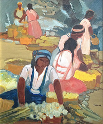 Femmes au marché (Mexique) by Eliane Thiollier - Auction record, sale price, and art valuation. Compare with similar artists and explore comparable artworks.