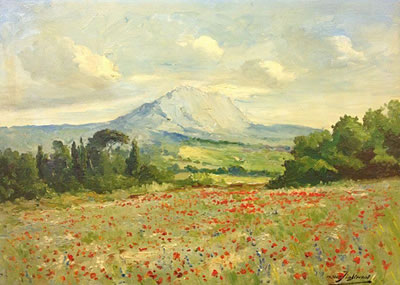 Le champ des coquelicots et Montagne Sainte-Victoire