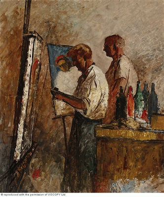 Roland Wakelin and John Santry in the Studio