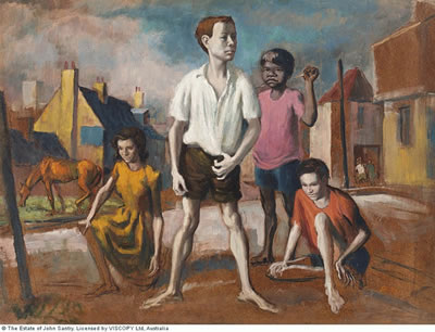 Children at Point Street, Pyrmont c1965 by Terence John Santry - Auction record, sale price, and art valuation. Compare with similar artists and explore comparable artworks.