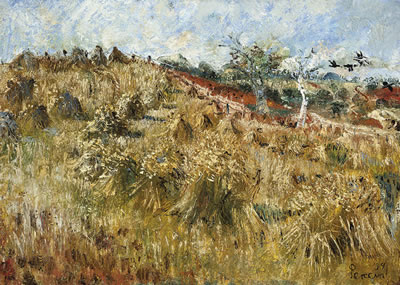 The Cornfield 1959 by John De Burgh Perceval - Auction record, sale price, and art valuation. Compare with similar artists and explore comparable artworks.