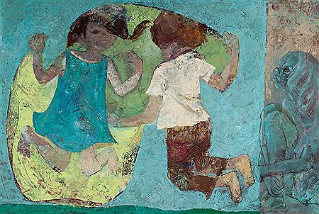 Children Playing by Louis Kahan - Auction record, sale price, and art valuation. Compare with similar artists and explore comparable artworks.