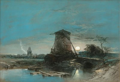 Moonlit Dutch Landscape