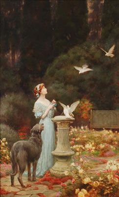 Girl by a sundial by Percy Harland Fisher - Auction record, sale price, and art valuation. Compare with similar artists and explore comparable artworks.