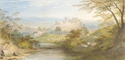 An extensive landscape with sheep and castle ruins by Charles F Buckley - Auction record, sale price, and art valuation. Compare with similar artists and explore comparable artworks.