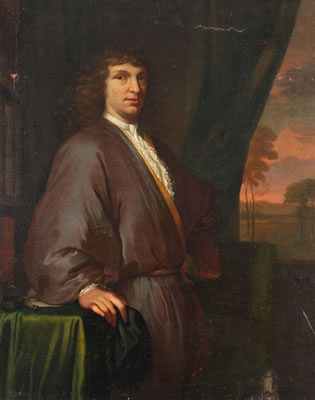 Portrait of a gentleman, in a brown coat with a lace cravat