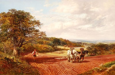 Sowing and harrowing near Ockley, Surrey