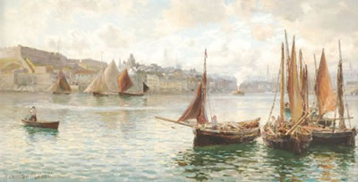 The Barbican, Plymouth by Hamilton John Thomas Macallum - Auction record, sale price, and art valuation. Compare with similar artists and explore comparable artworks.