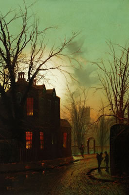 Street scene at twighlight