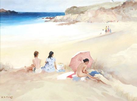 Girls on a beach by Francis Russell Flint - Auction record, sale price, and art valuation. Compare with similar artists and explore comparable artworks.