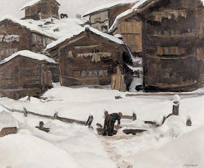 Walliser Dorf im Winter