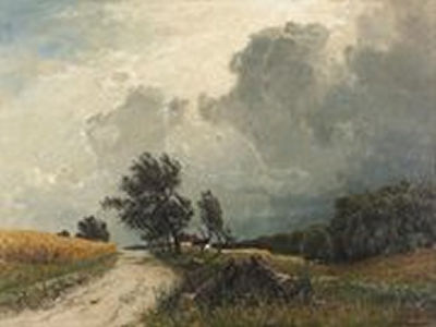 Sommerliche Landschaft mit aufziehendem Gewitter
