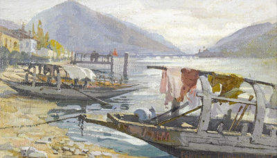Boote in Hafen am Luganersee