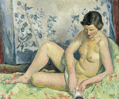 Weiblicher Akt mit Vase