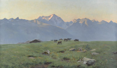 "Le soir sur l'alpe".