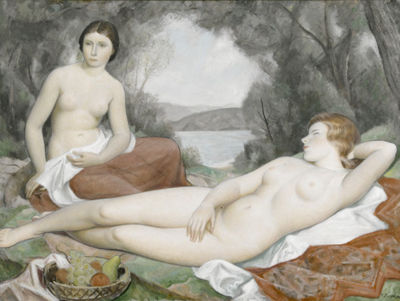 Sample artwork by Paul Theophile Robert (1879 - 1954), known for figure, landscape, super-real nude painting - View similar artists and auction records