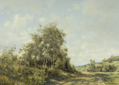 Sommerliche Landschaftspartie mit Feldweg by Walter Feller-Brand - Auction record, sale price, and art valuation. Compare with similar artists and explore comparable artworks.