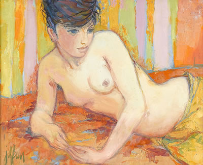 "Nu au rideau rayé"