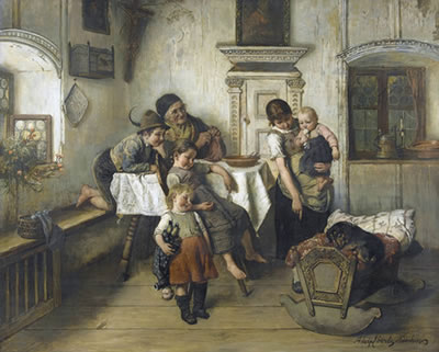 Die besetzte Wiege by Adolf Eberle - Auction record, sale price, and art valuation. Compare with similar artists and explore comparable artworks.