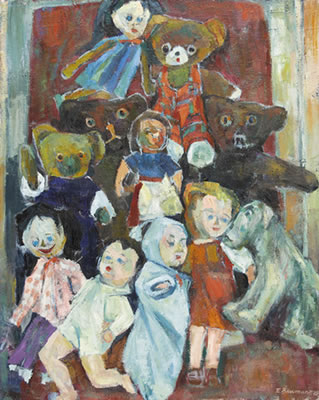 Sample artwork by Ernst Baumann (1909 - 1992), known for abstract painting,  marine, still life, town structures - View similar artists and auction records