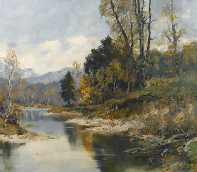 "Isaraltwasser mit Benediktenwand" by Josef Burger - Auction record, sale price, and art valuation. Compare with similar artists and explore comparable artworks.