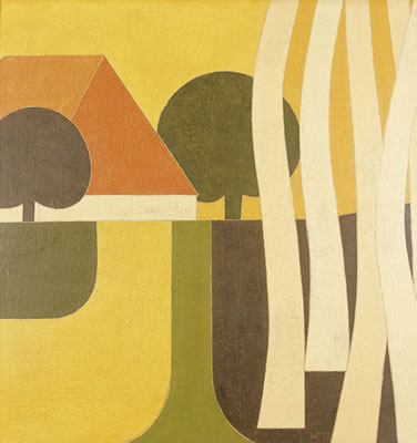 Abstrahierte Landschaft mit Bauernhof und Bäumen by Urs Flury - Auction record, sale price, and art valuation. Compare with similar artists and explore comparable artworks.