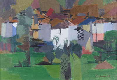 Landschaft mit kleiner Ortschaft