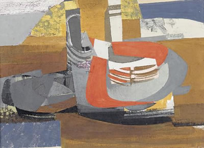 Sample artwork by Hermann Georg Plattner (1909 - 1997), known for geometric and abstract expressionist painting, teaching, screen print, collage - View similar artists and auction records