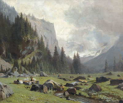 Ziegenherde in einem Alpental