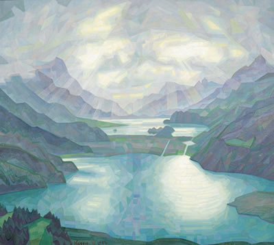 Kristalline Landschaft mit Silvaplaner- und Silsersee