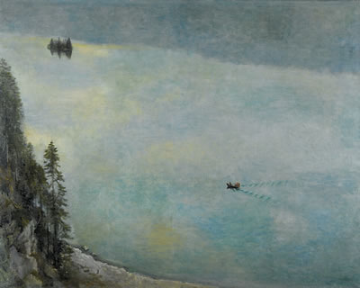 Brienzersee mit Schneckeninsel bei Iseltwald