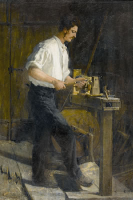 Handwerker beim Drechseln by Gustave Jeanneret - Auction record, sale price, and art valuation. Compare with similar artists and explore comparable artworks.
