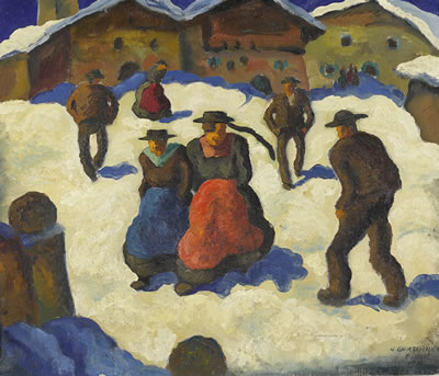 Winterlicher Kirchgang im Tirol by Herbert Gurschner - Auction record, sale price, and art valuation. Compare with similar artists and explore comparable artworks.