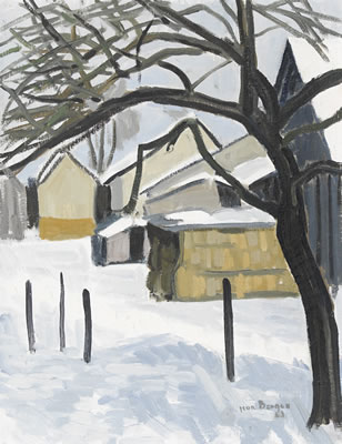 "Derrière les maisons".